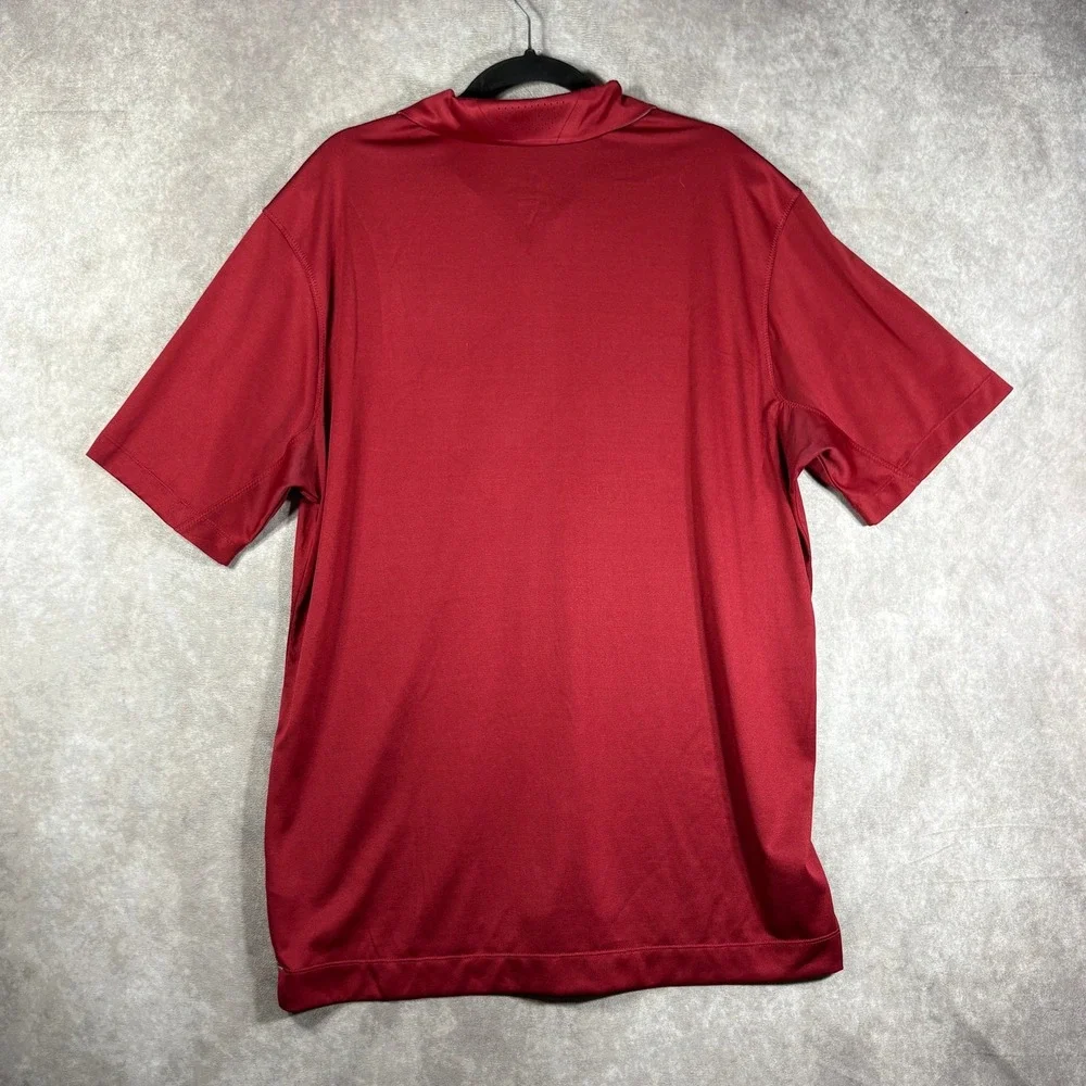 Nike Alabama Crimson Tide Polo Shirt Mens Large‎ Red Dri Fit Outdoor Golf Swoosh
